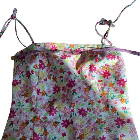Lilly Pulitzer VTG Floral Mini Dress – Size 0, Adjustable Tie Straps, Ruffle Hem - Picture 6 of 8